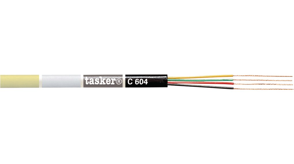 Fernmeldekabel PVC 4x 0.08mm² Kupfer Schwarz 100m